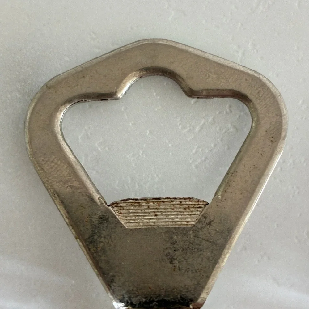 Vintage Bottle Opener Glass Stopper Set of 2 Silver Metal Barware Tools